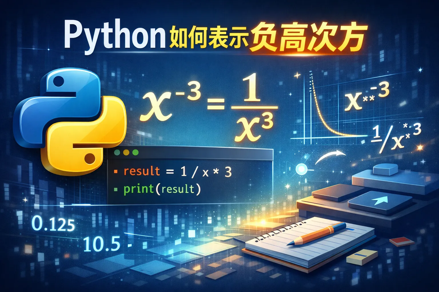 python如何表示负高次方