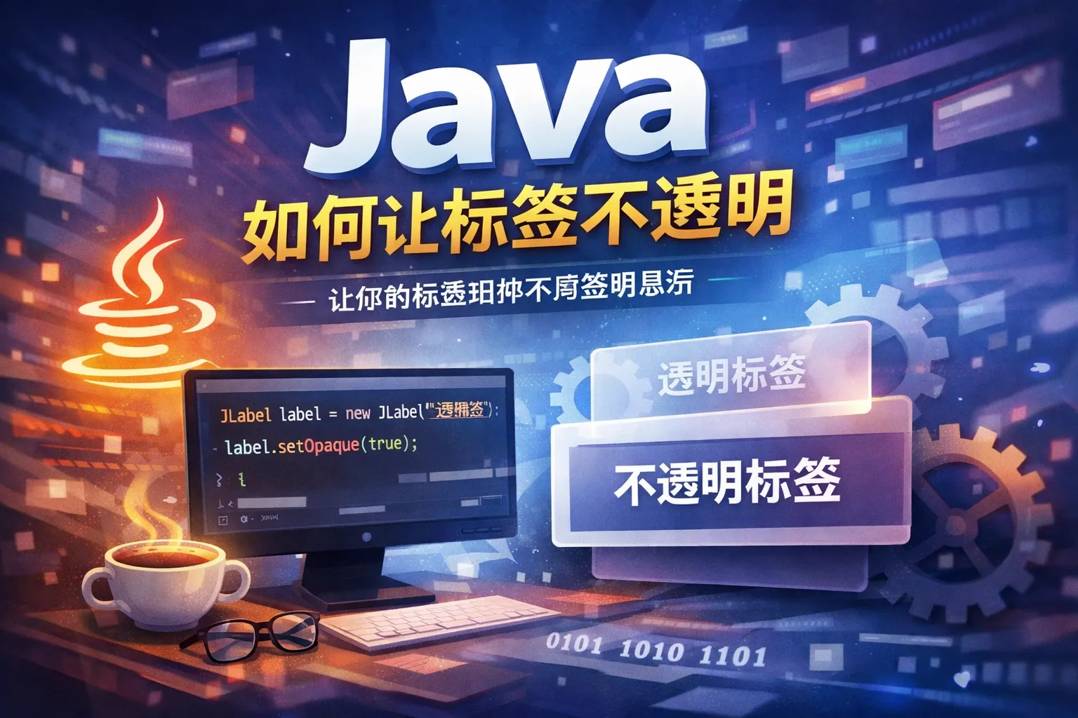 java 如何让标签不透明