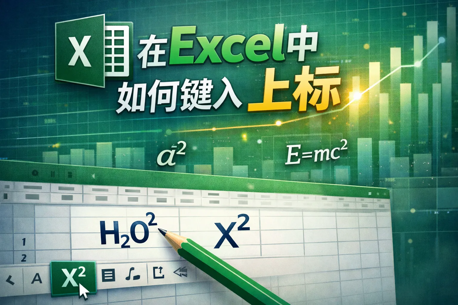 在excel中如何键入上标
