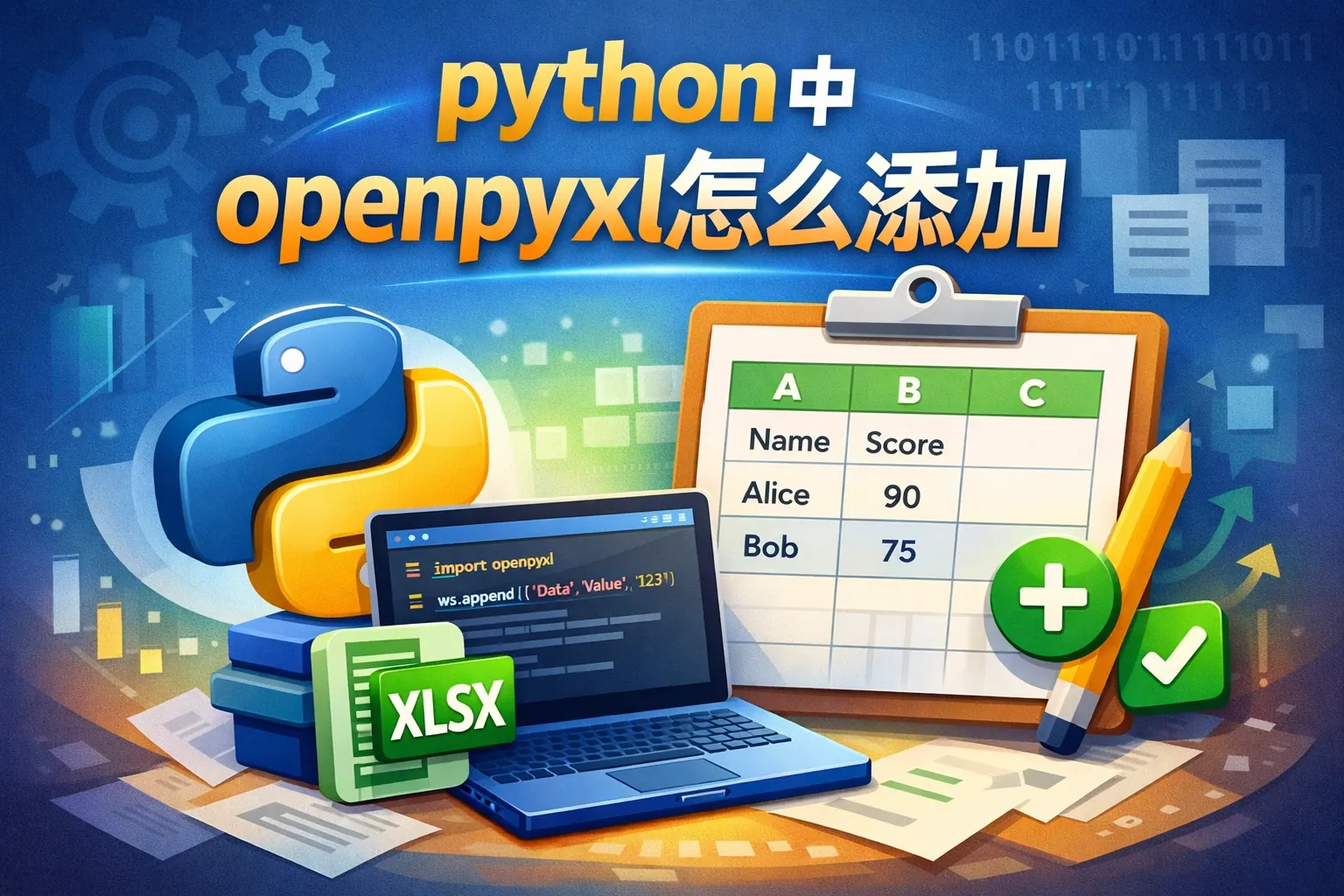 python中openpyxl怎么添加