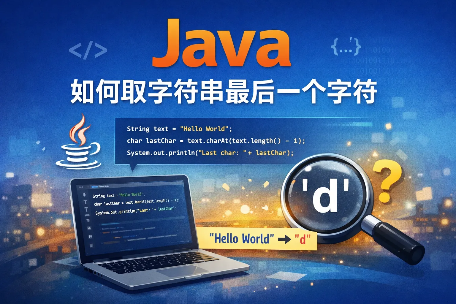 java如何取字符串最后一个字符