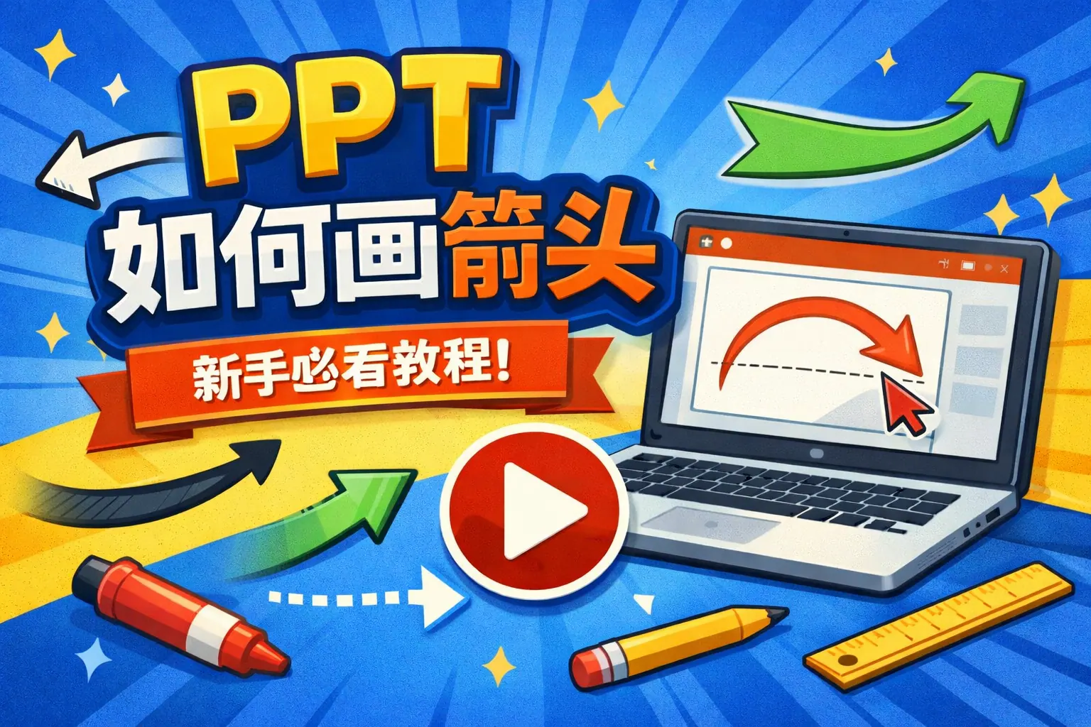 ppt如何画箭头视频