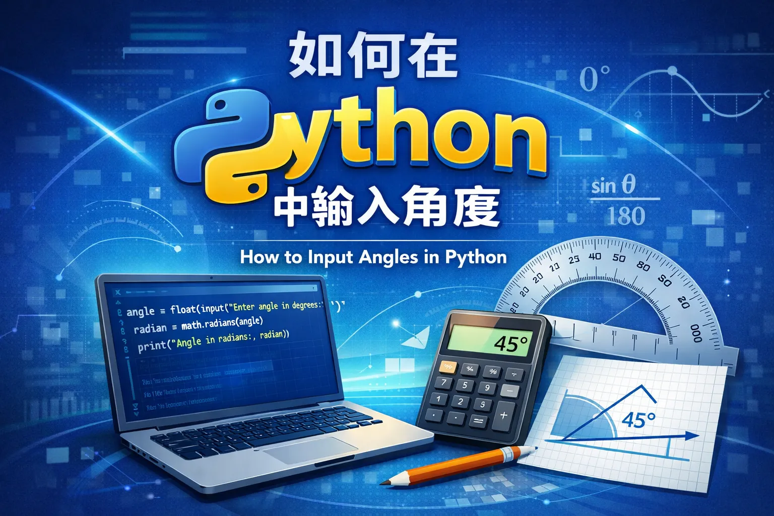 如何在python中输入角度