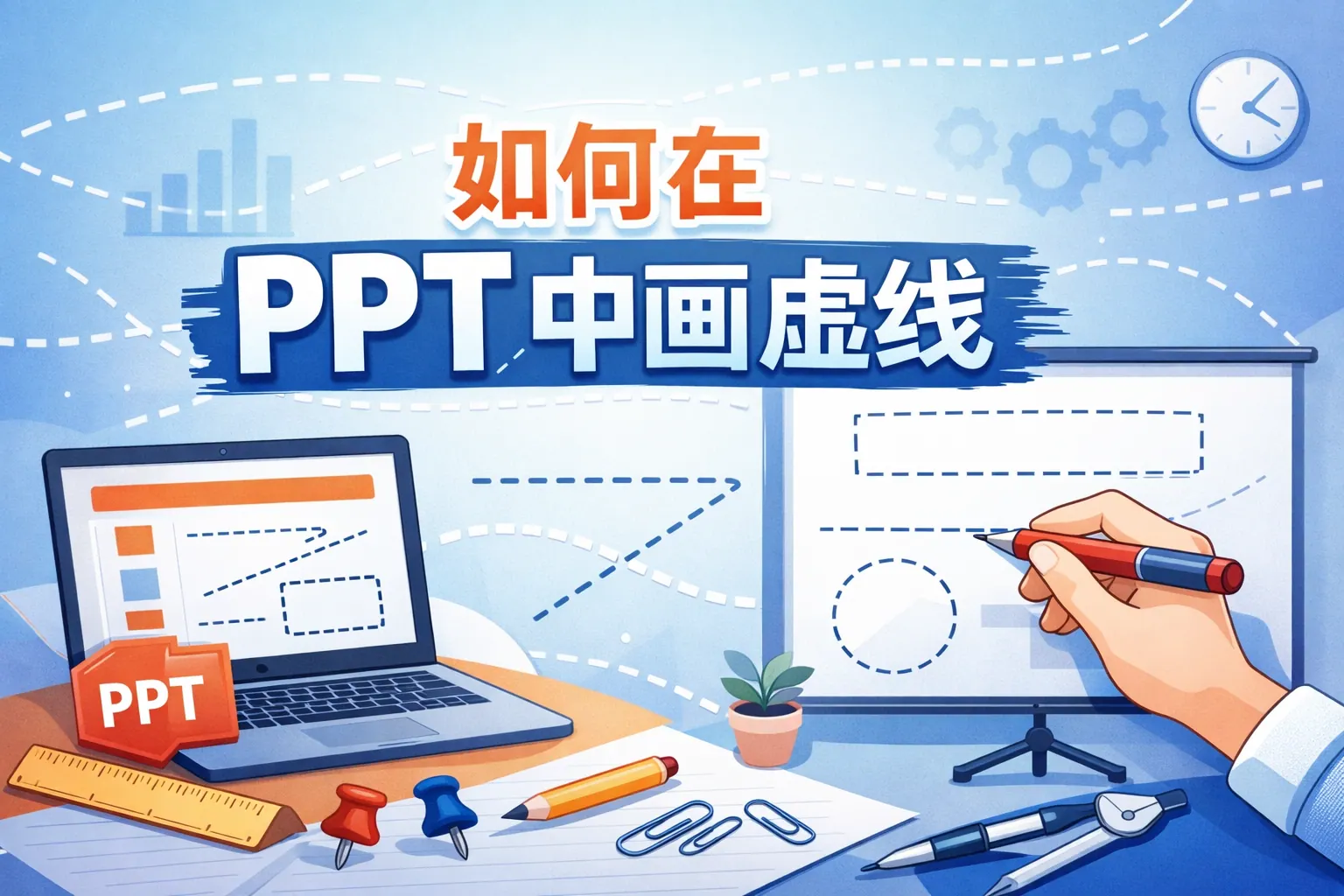 如何在ppt中画虚线