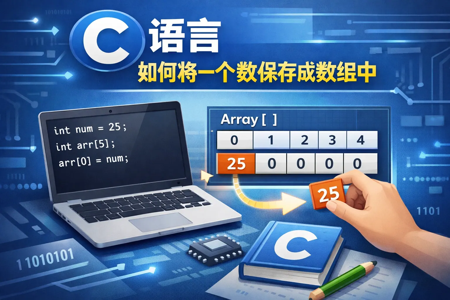 c语言如何将一个数保存成数组中