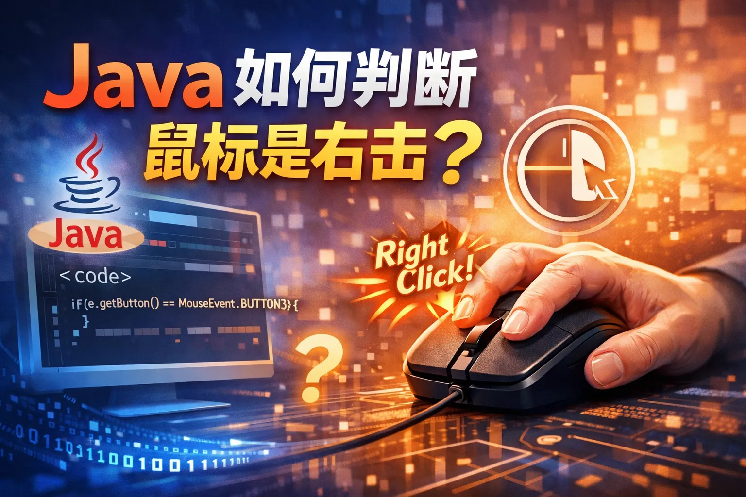 java如何判断鼠标是右击