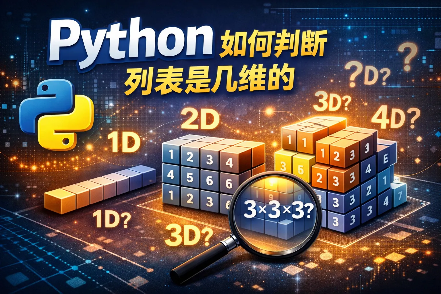 Python如何判断列表是几维的