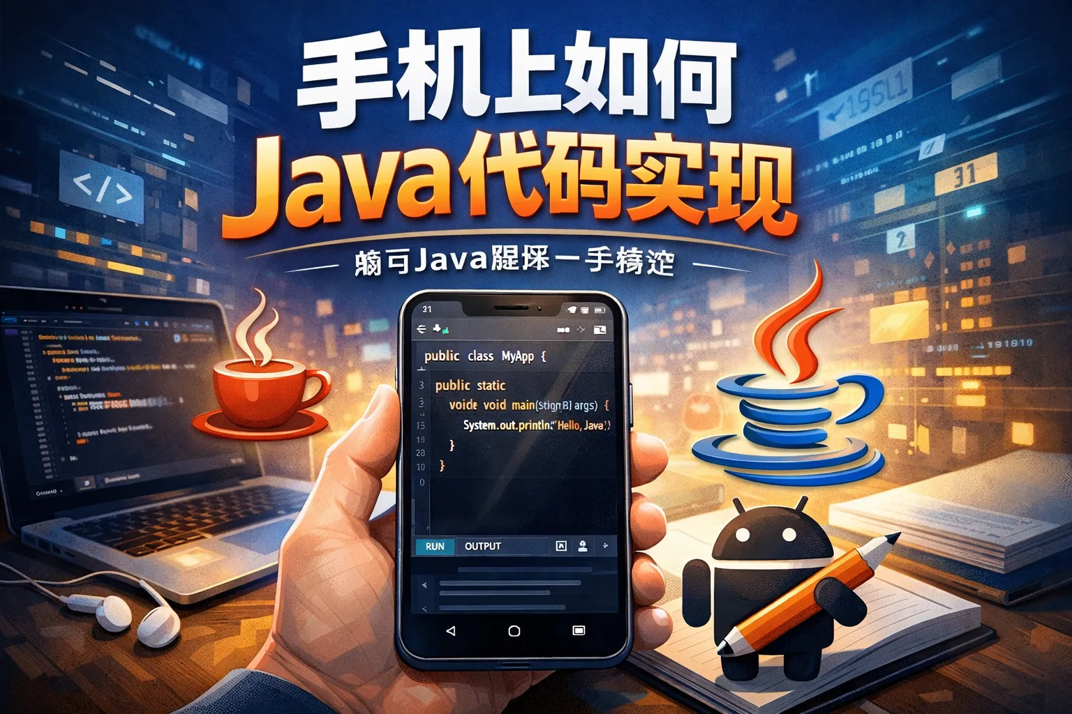 手机上如何java代码实现