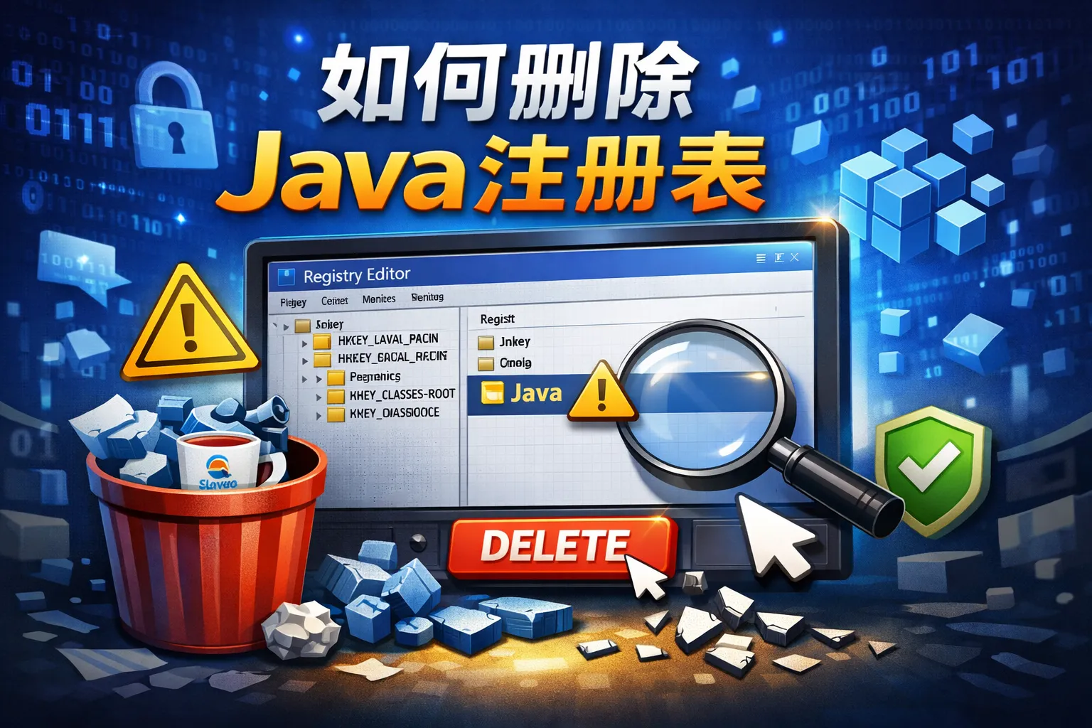 如何删除java注册表