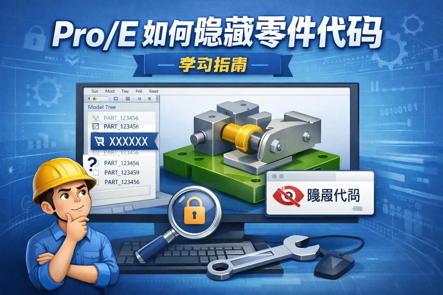 pro e如何隐藏零件代码