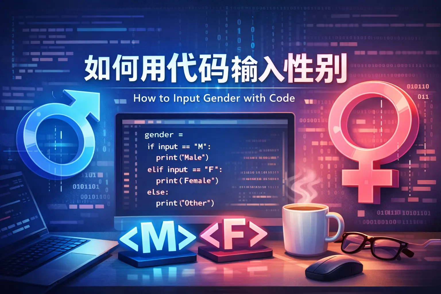 如何用代码输入性别