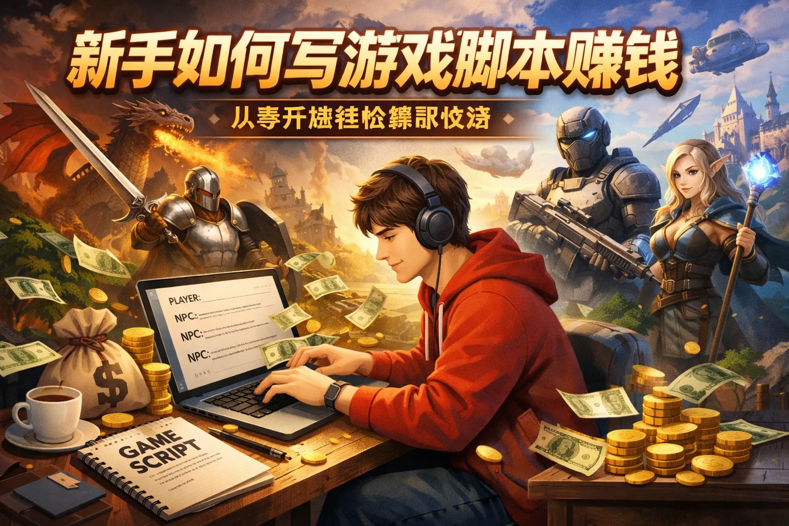 新手如何写游戏脚本赚钱