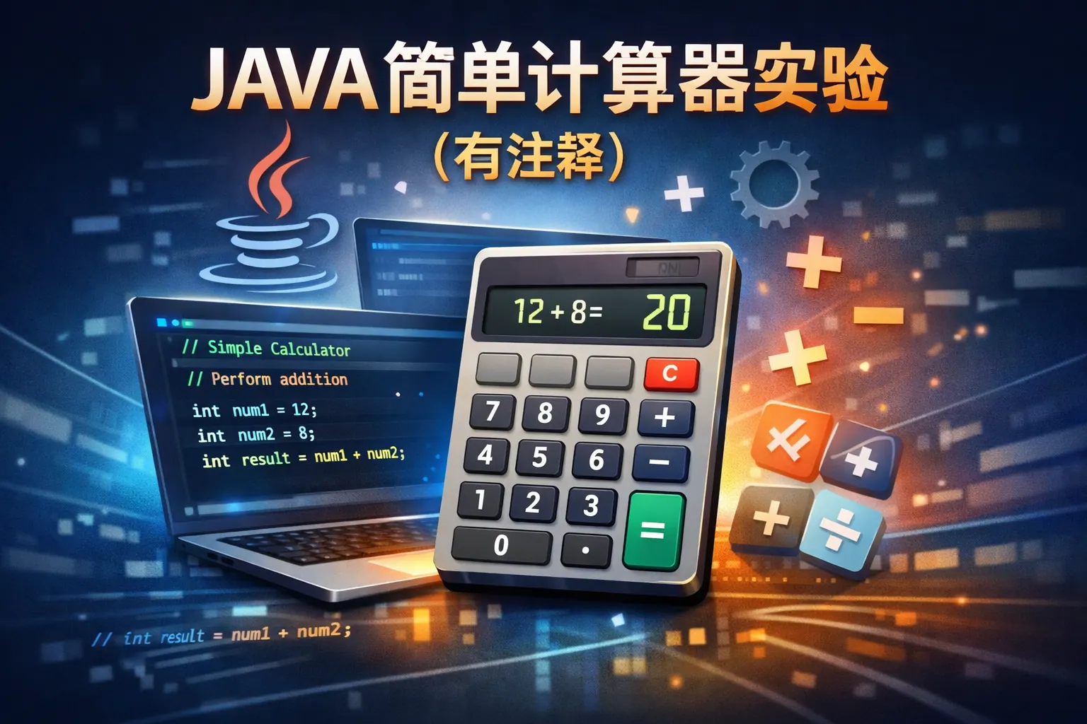 JAVA简单计算器实验有注释