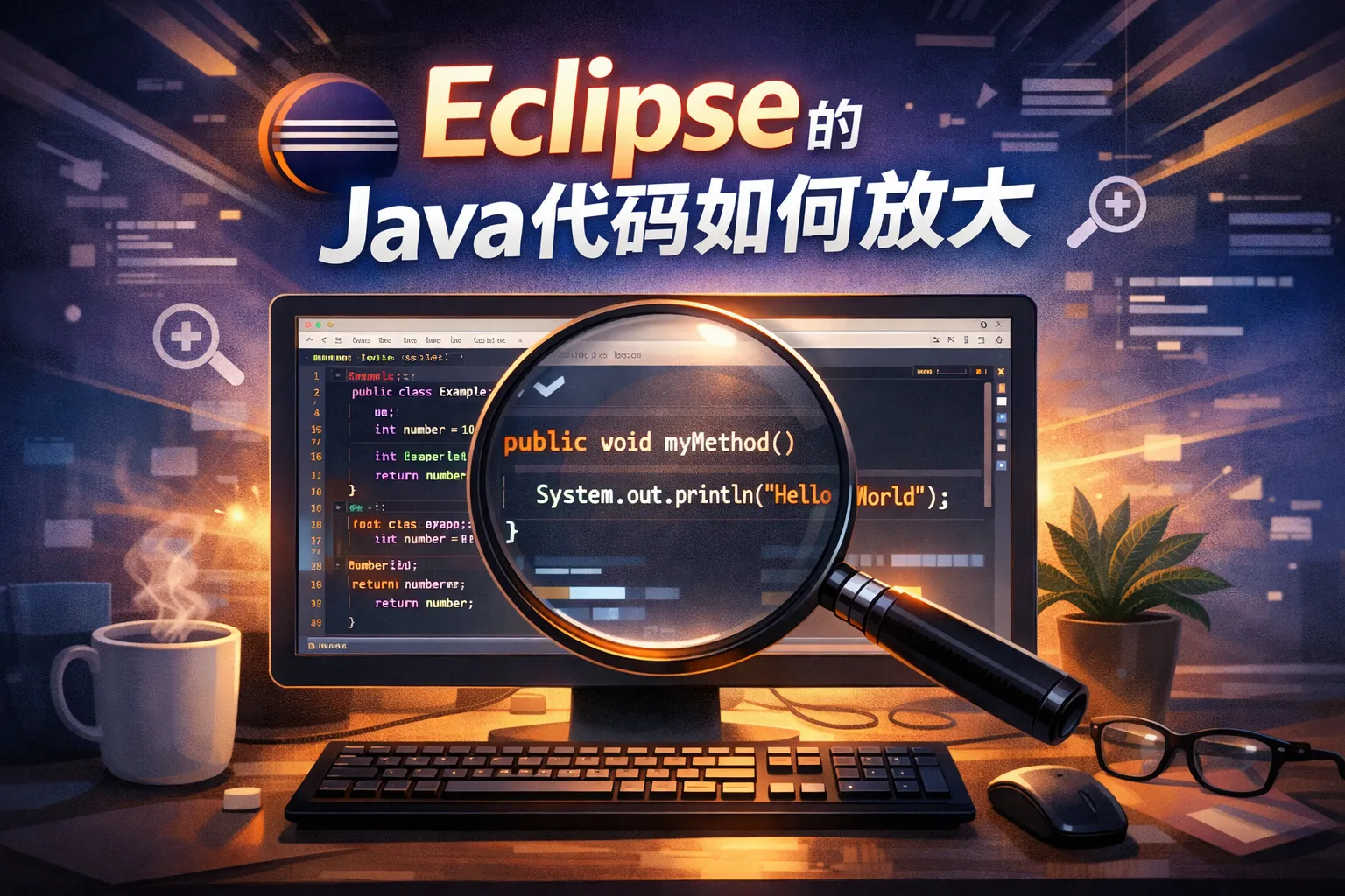 eclipse的java代码如何放大