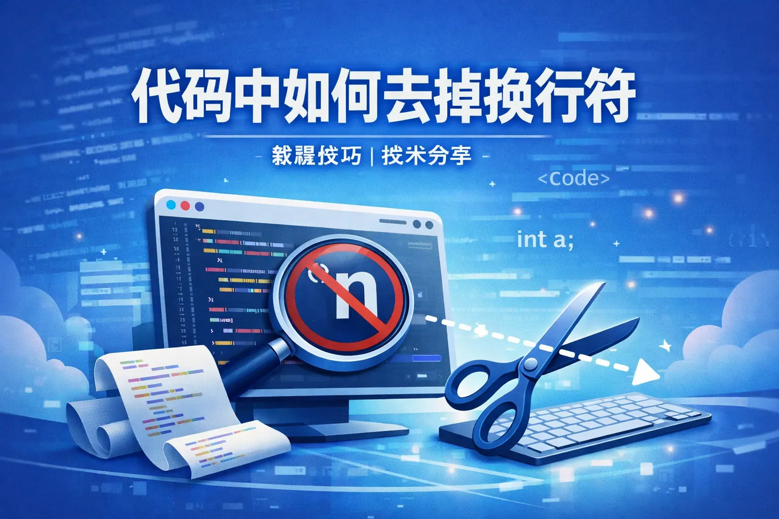 代码中如何去掉换行符