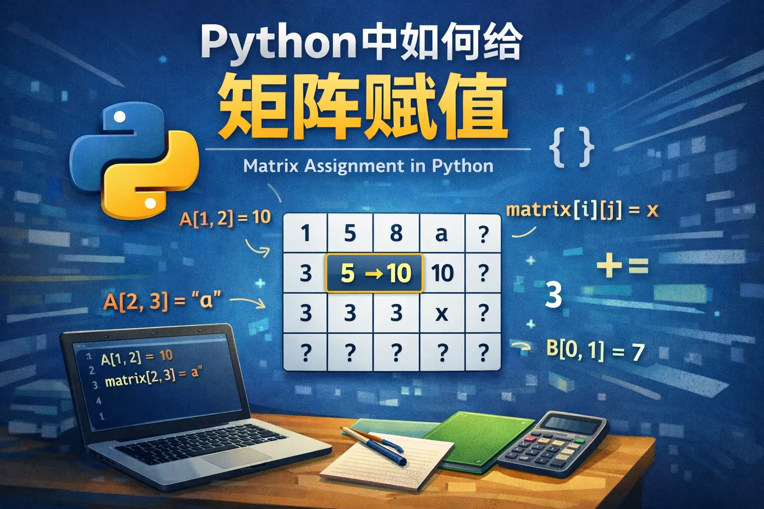 python中如何给矩阵赋值