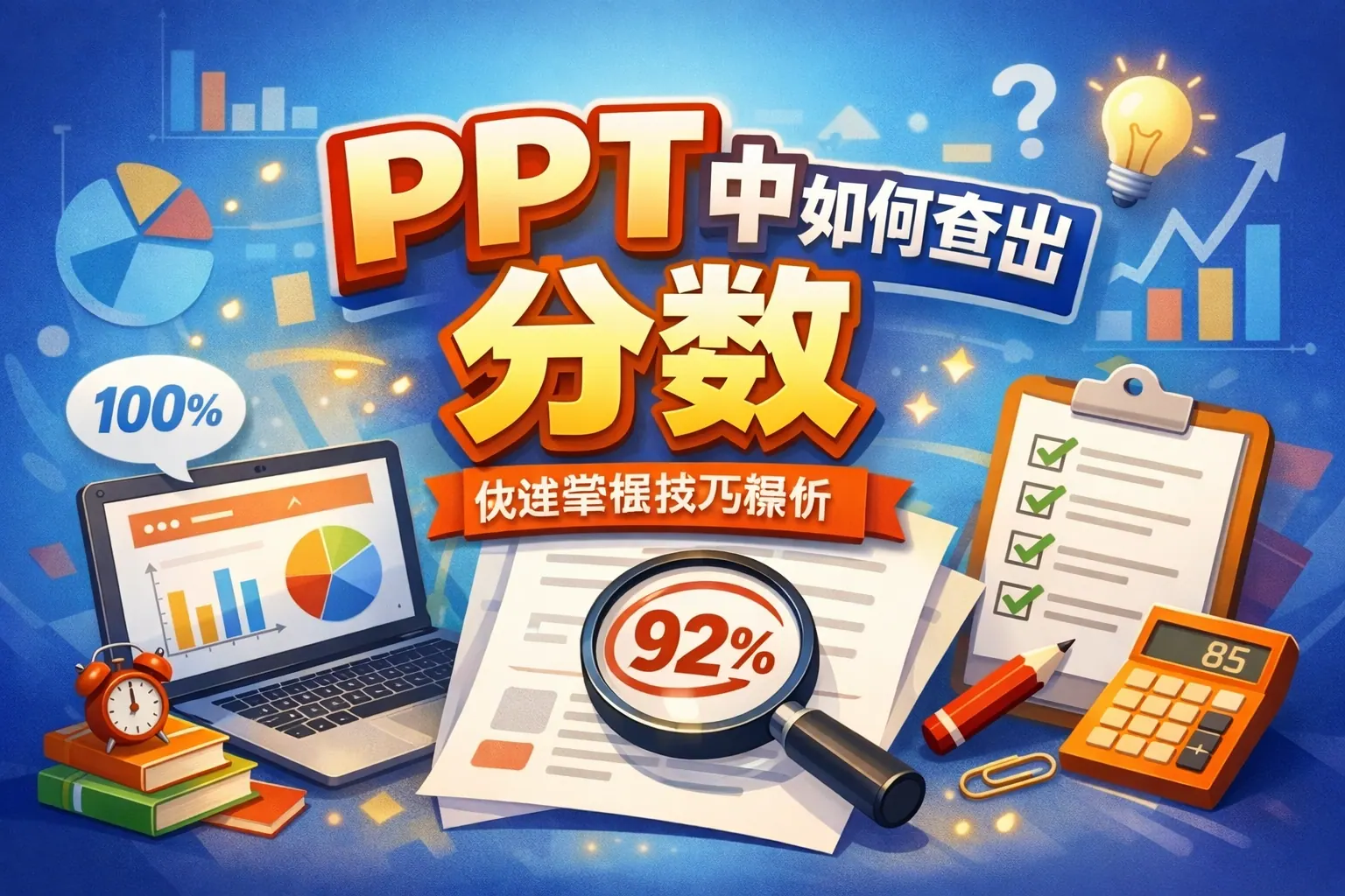 ppt中如何查出分数