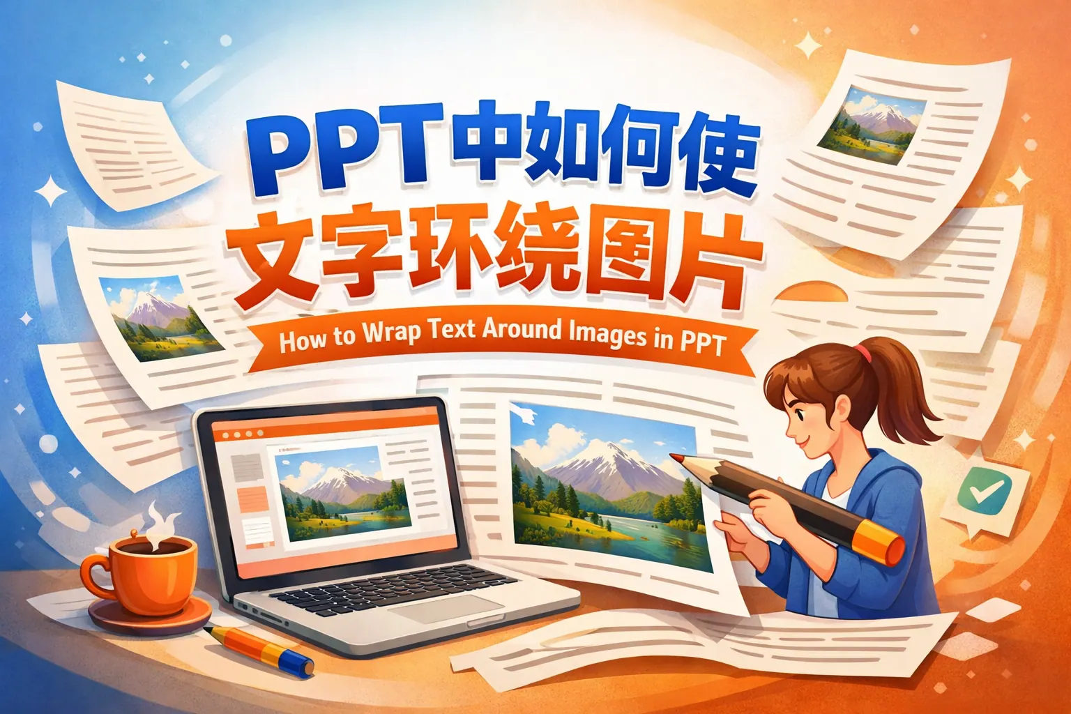 ppt中如何使文字环绕图片