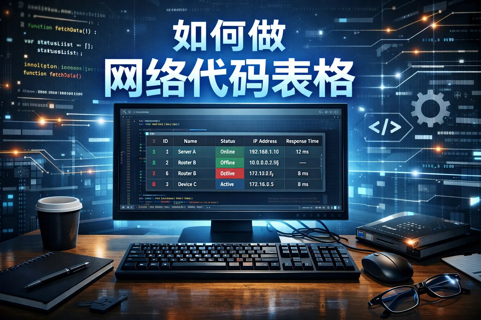 如何做网络代码表格