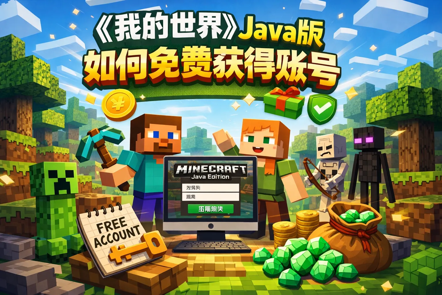 我的世界java版如何免费获得账号