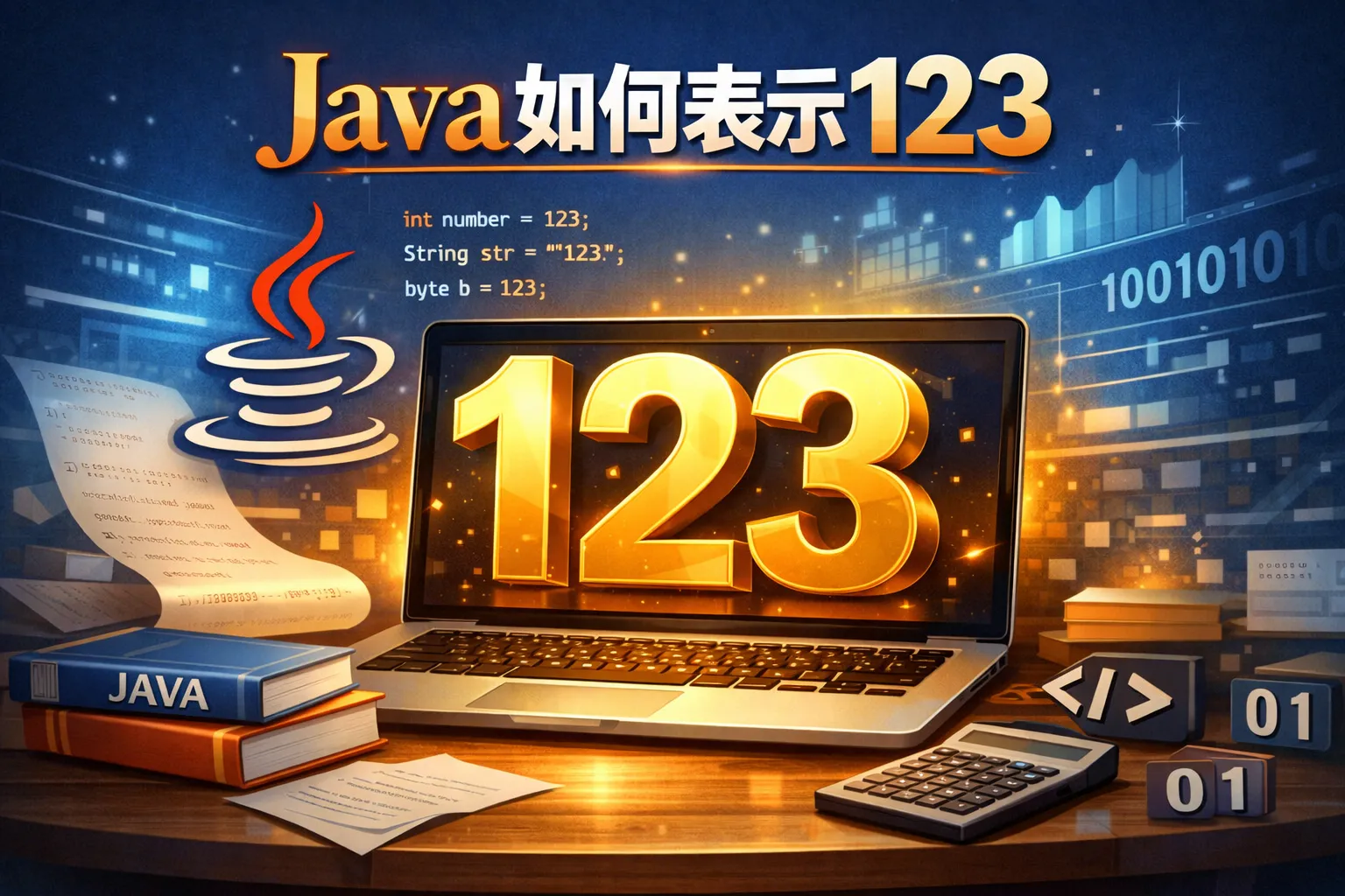 java如何表示123