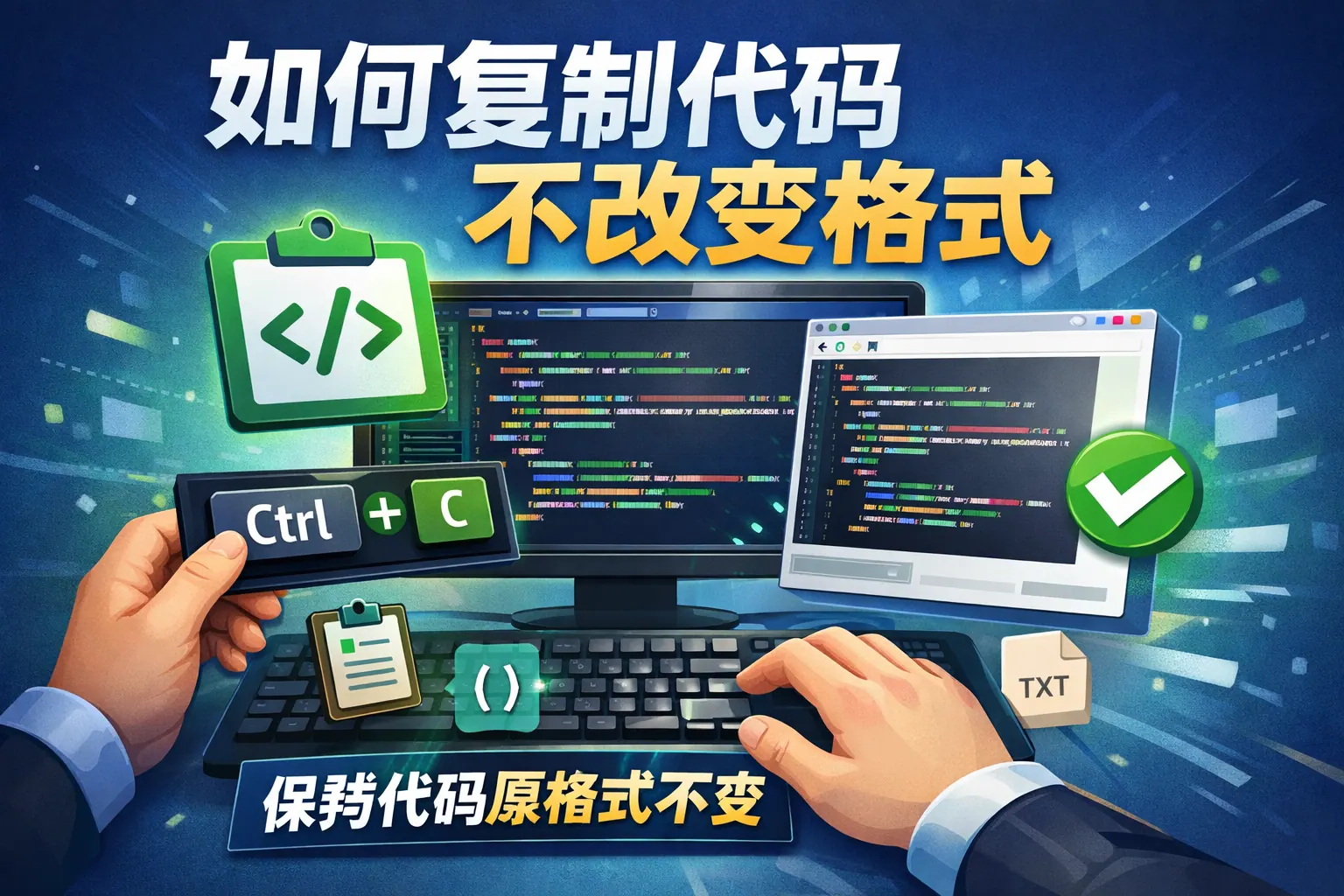 如何复制代码不改变格式