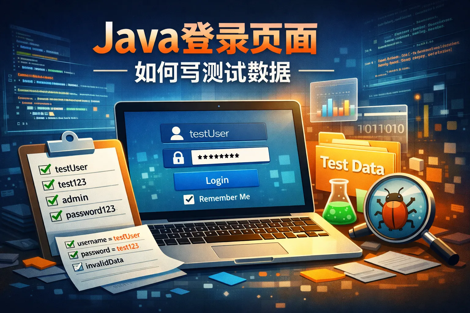 java登录页面如何写测试数据