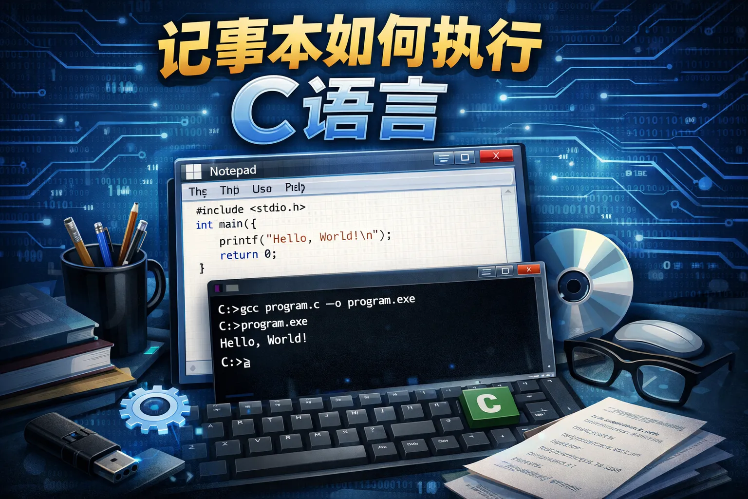 记事本如何执行c语言