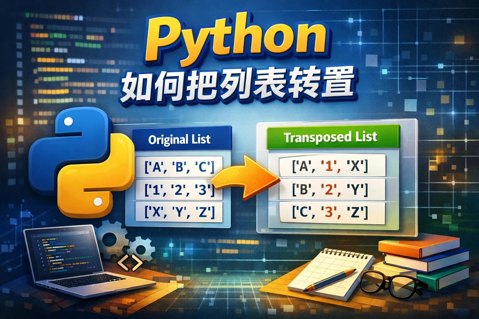 python如何把列表转置