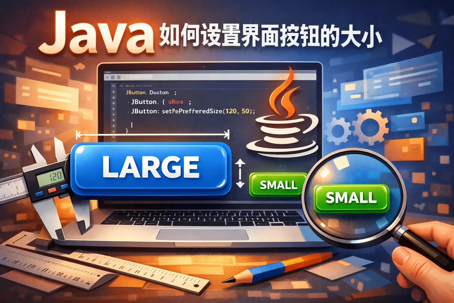 java如何设置界面按钮的大小