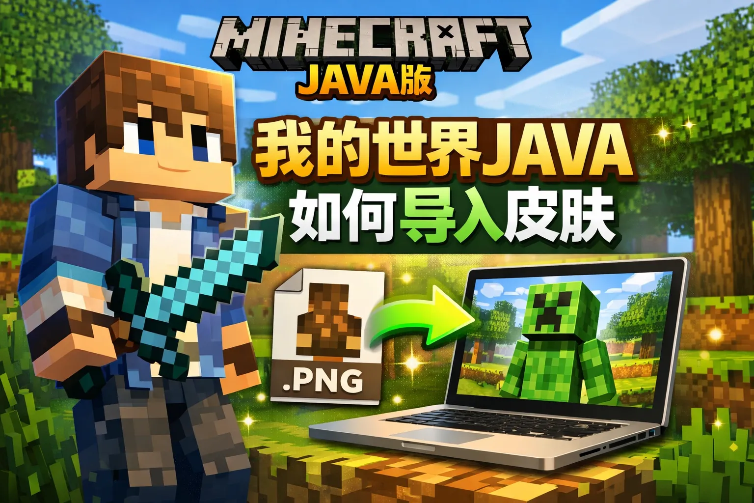 我的世界java如何导入皮肤