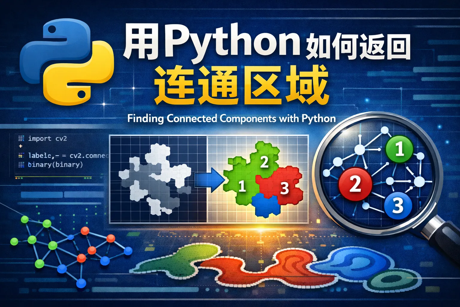 用Python如何返回连通区域