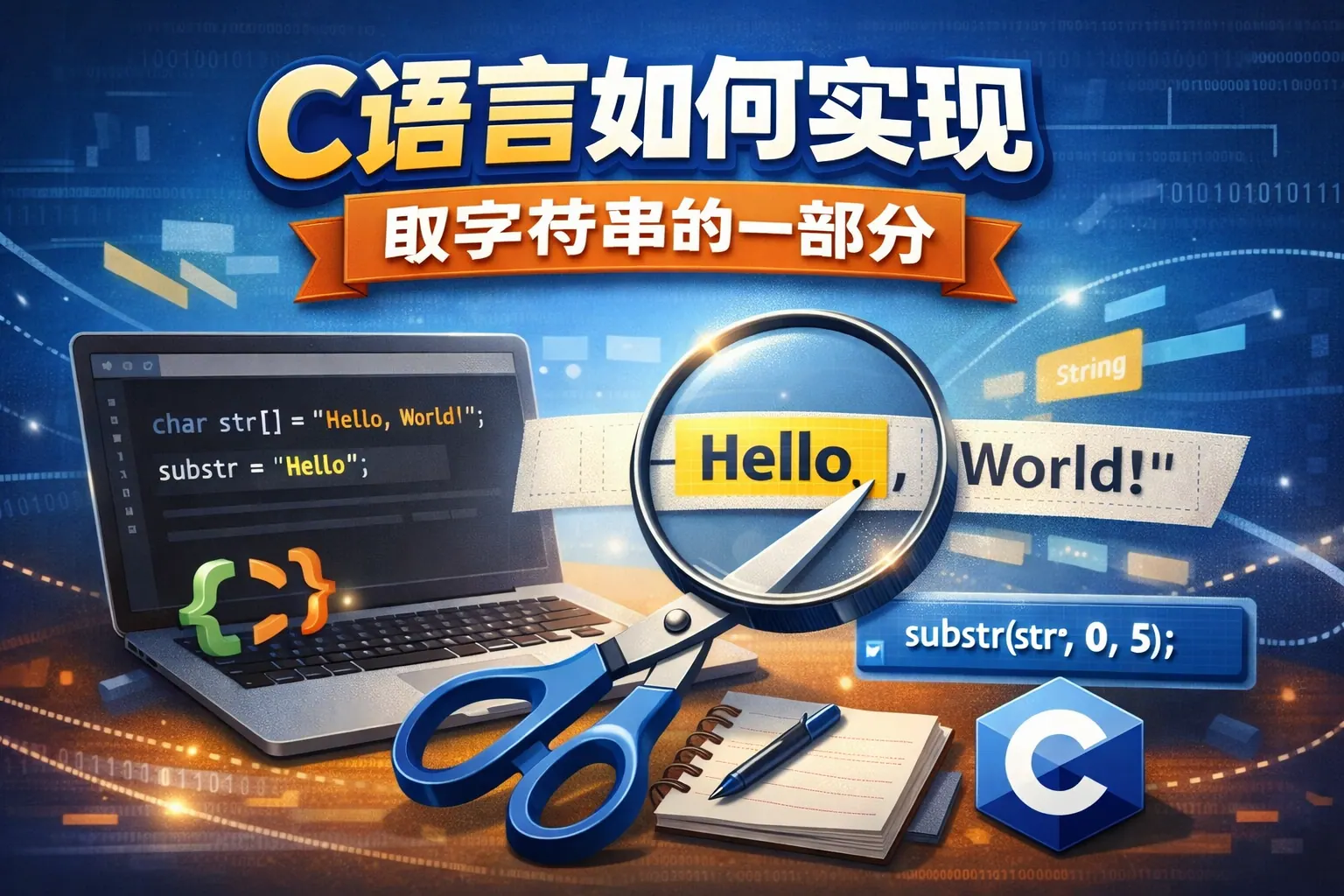 c语言如何实现取字符串的一部分