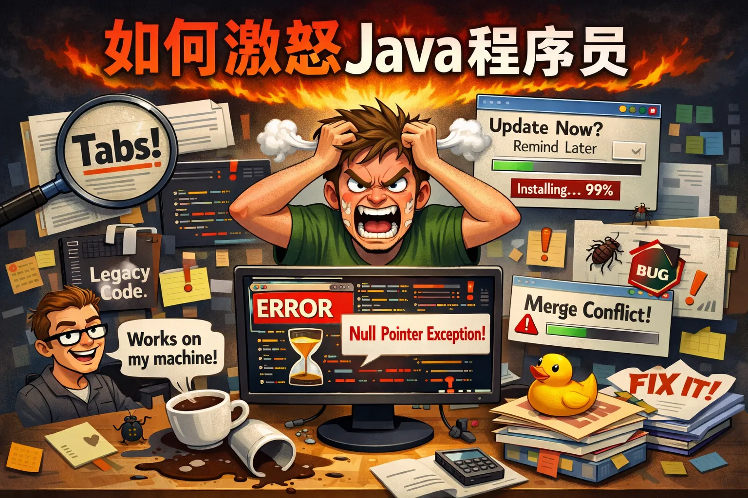 如何激怒java程序员