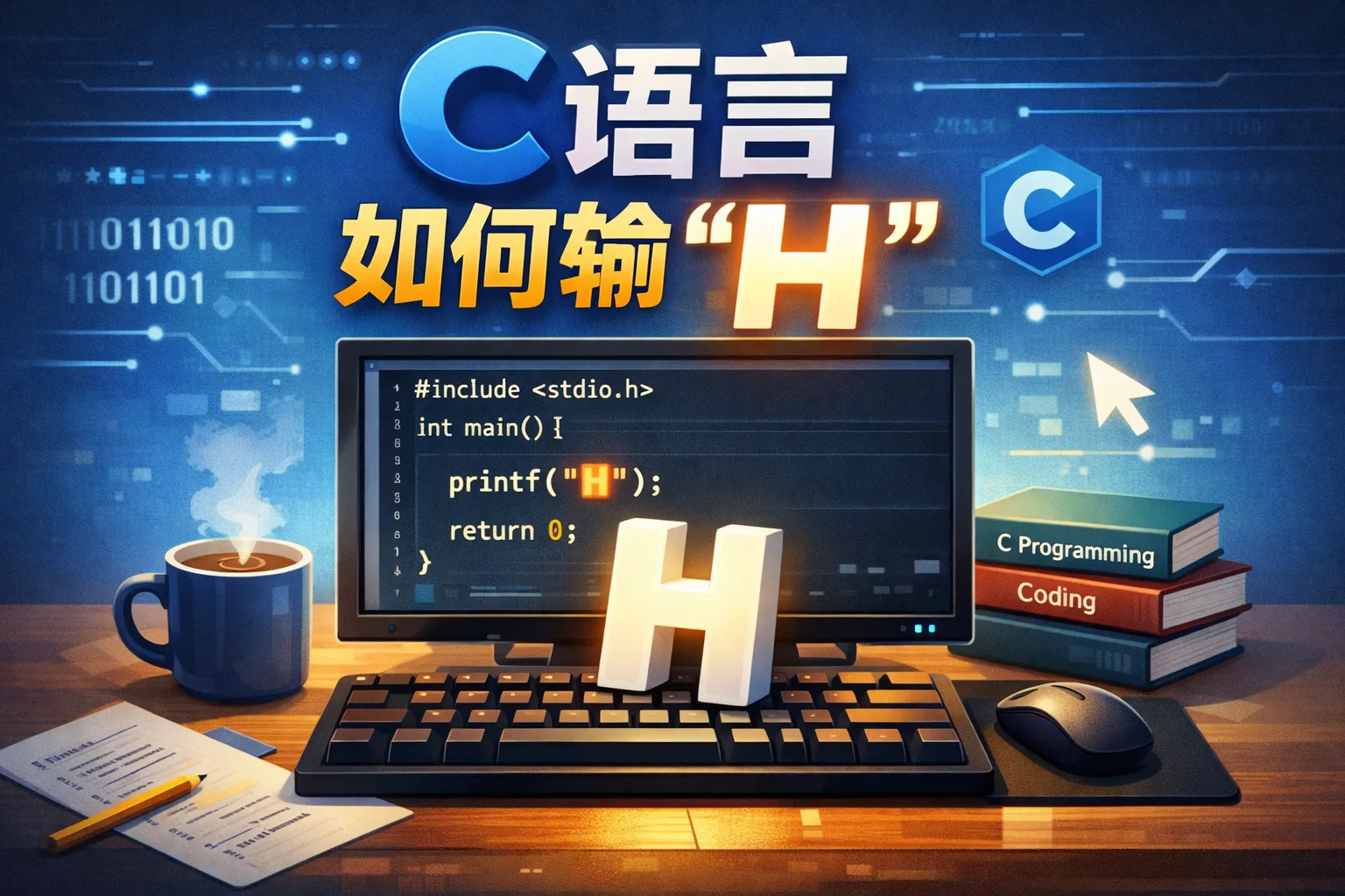 C语言如何输H