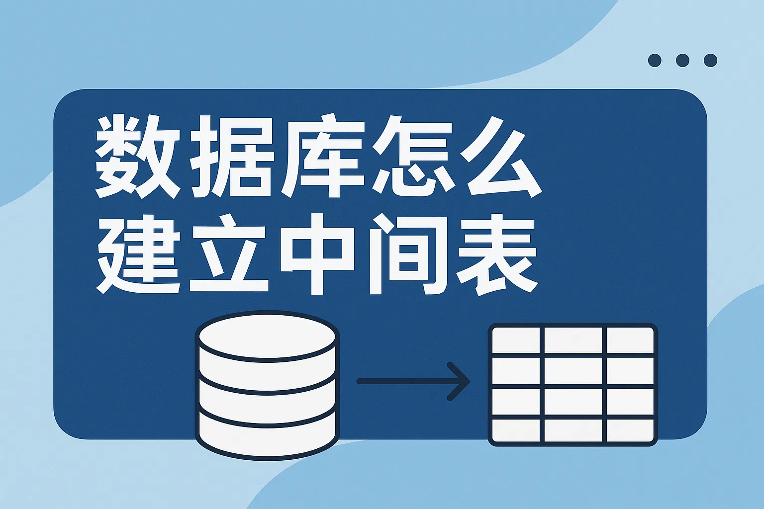 数据库怎么建立中间表格
