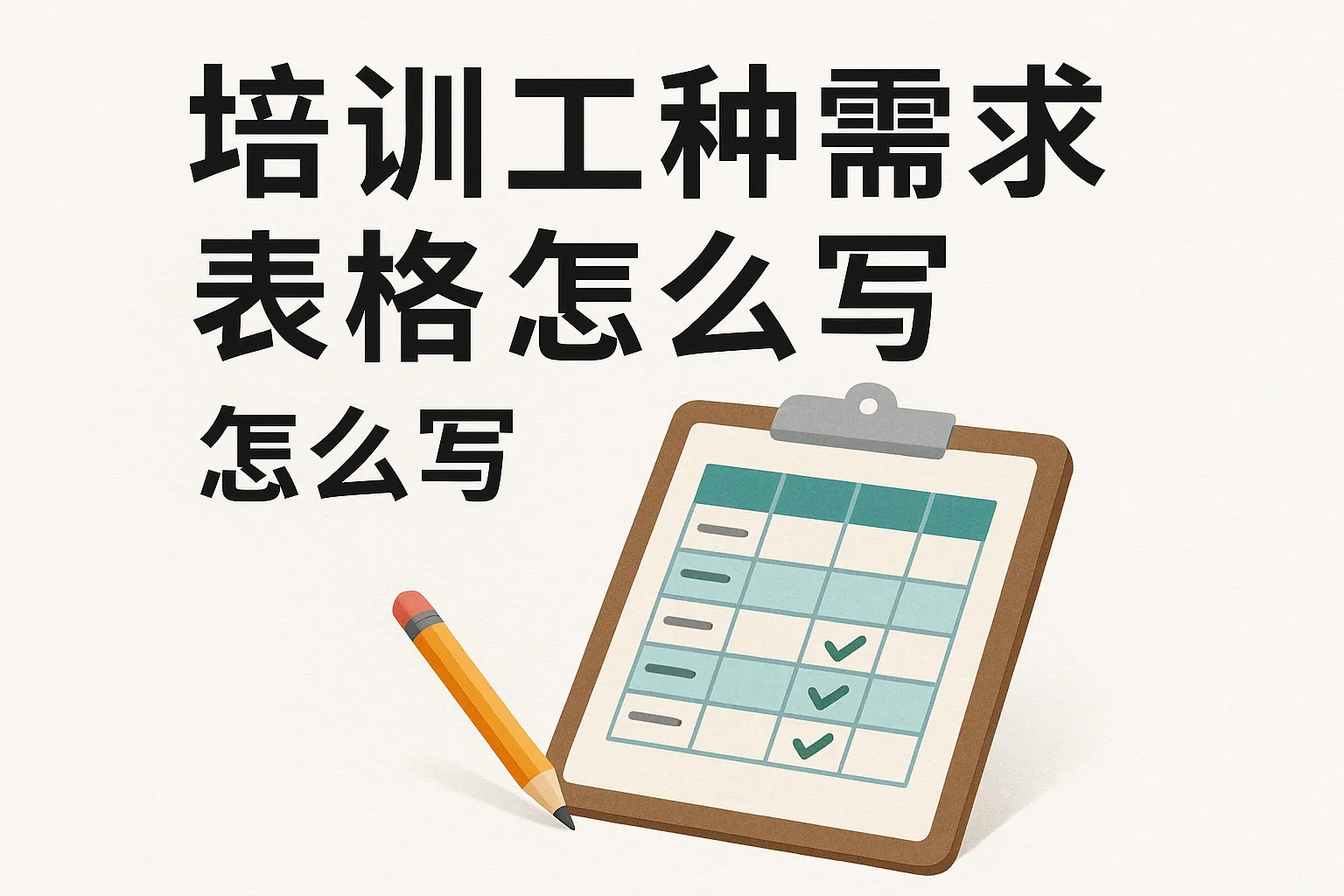 培训工种需求表格怎么写