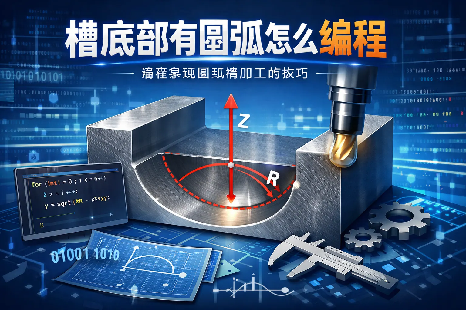 槽底部有圆弧怎么编程