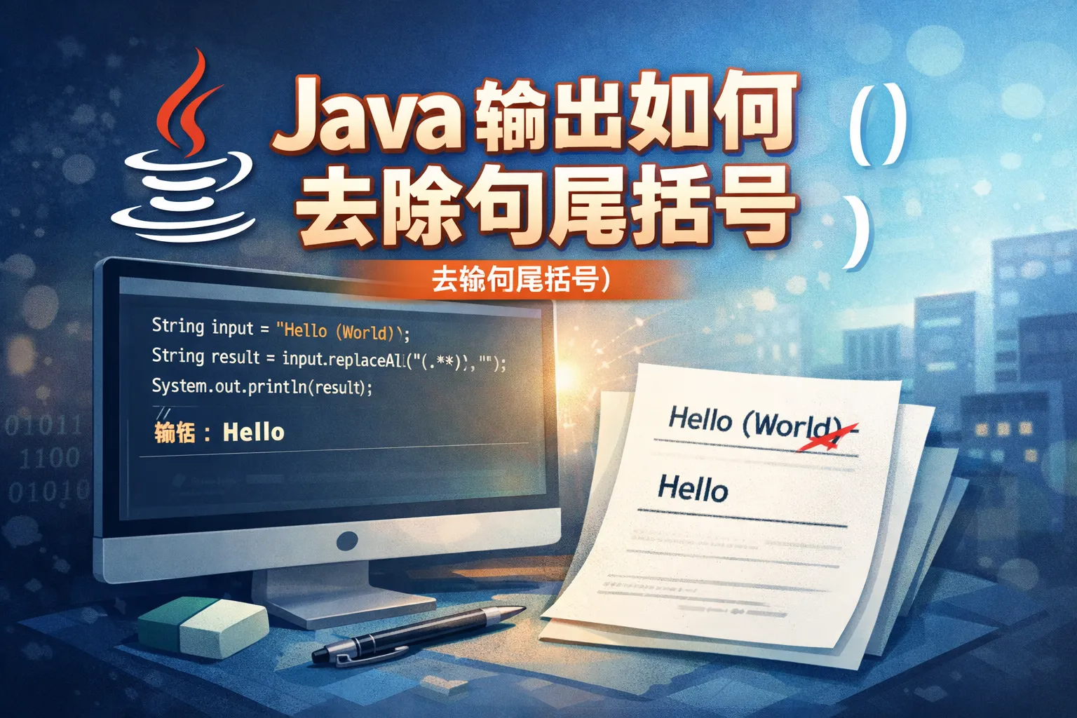 java 输出如何去除句尾括号