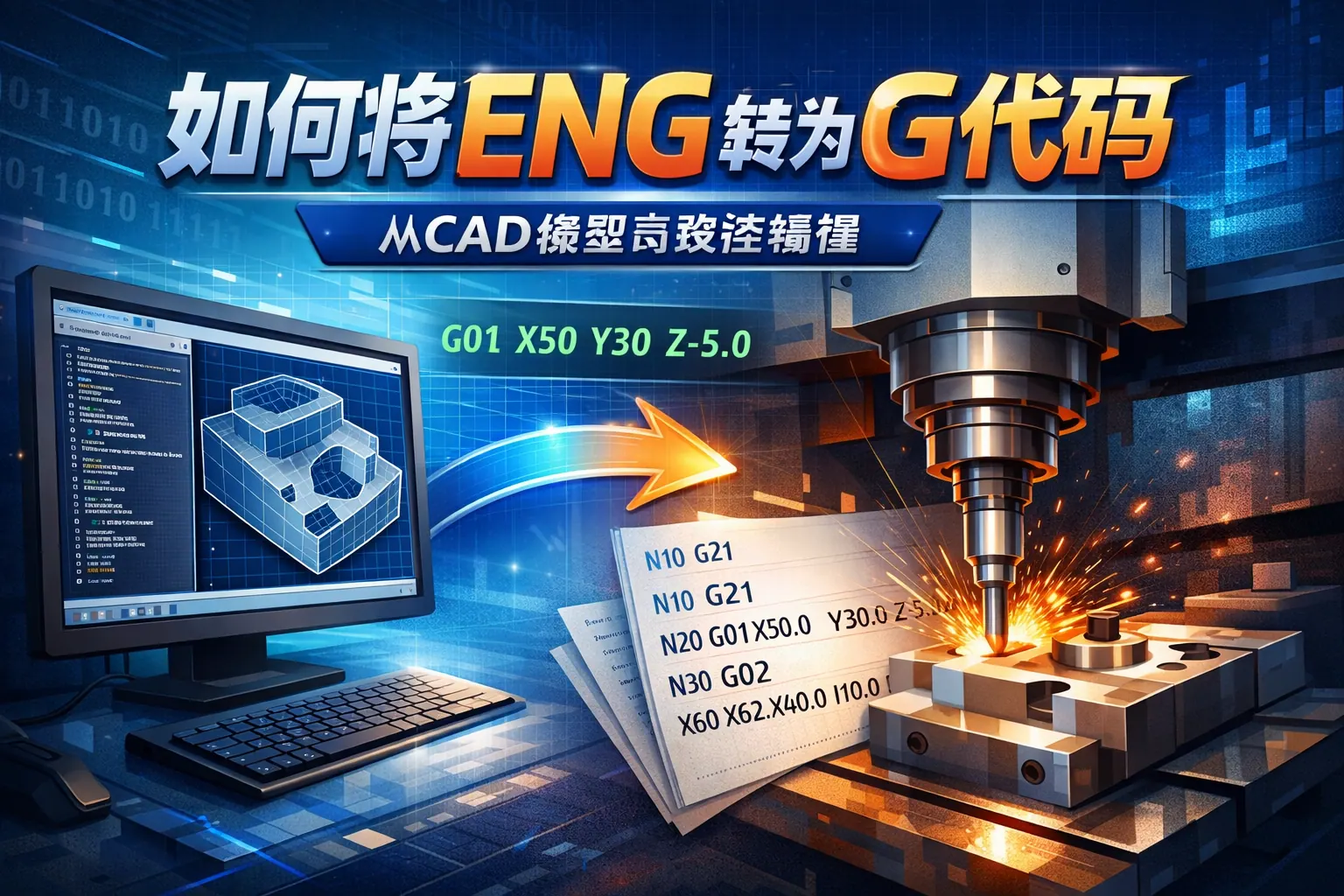 如何将eng转为g代码