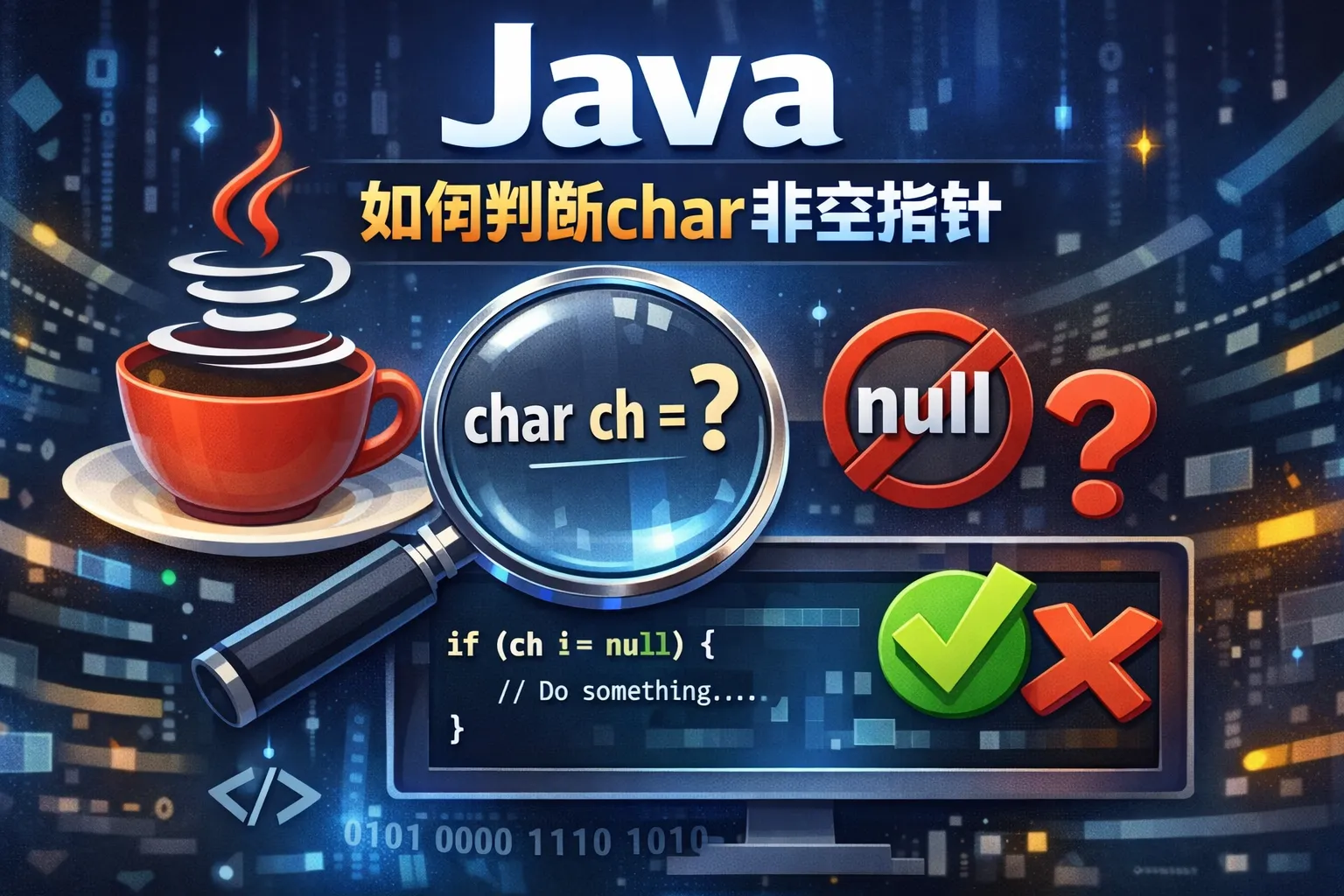 java如何判断char非空指针
