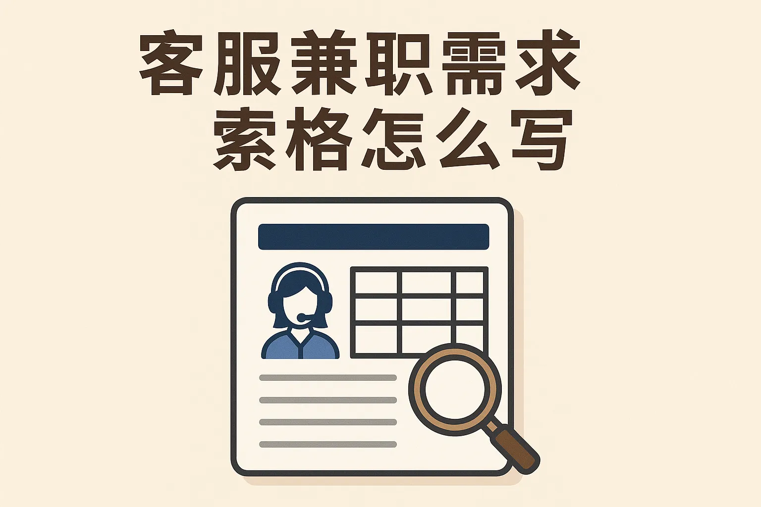 客服兼职需求表格怎么写