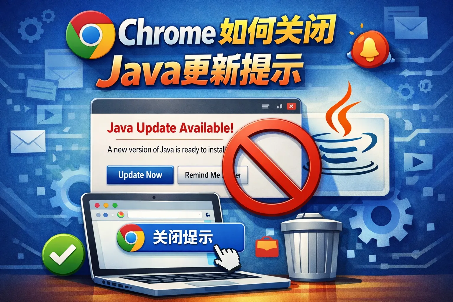 chrome如何关闭java更新提示