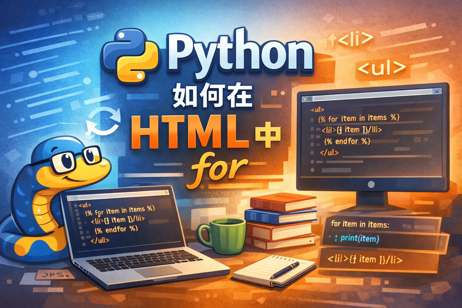 python如何在html中for