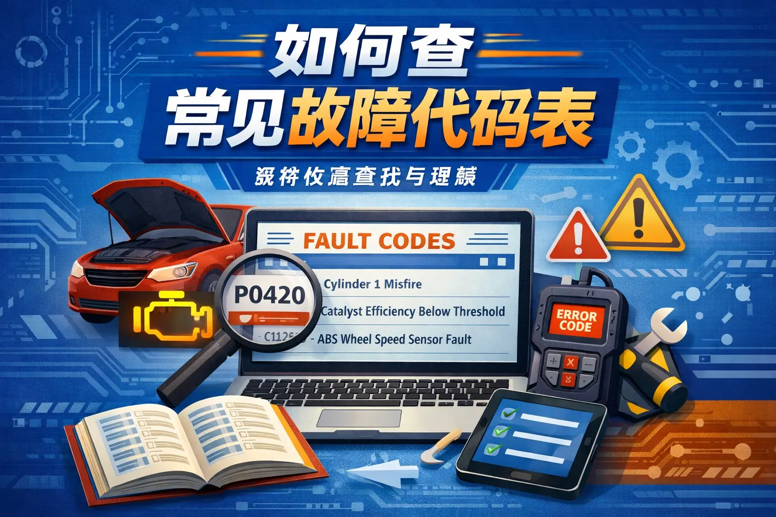 如何查常见故障代码表