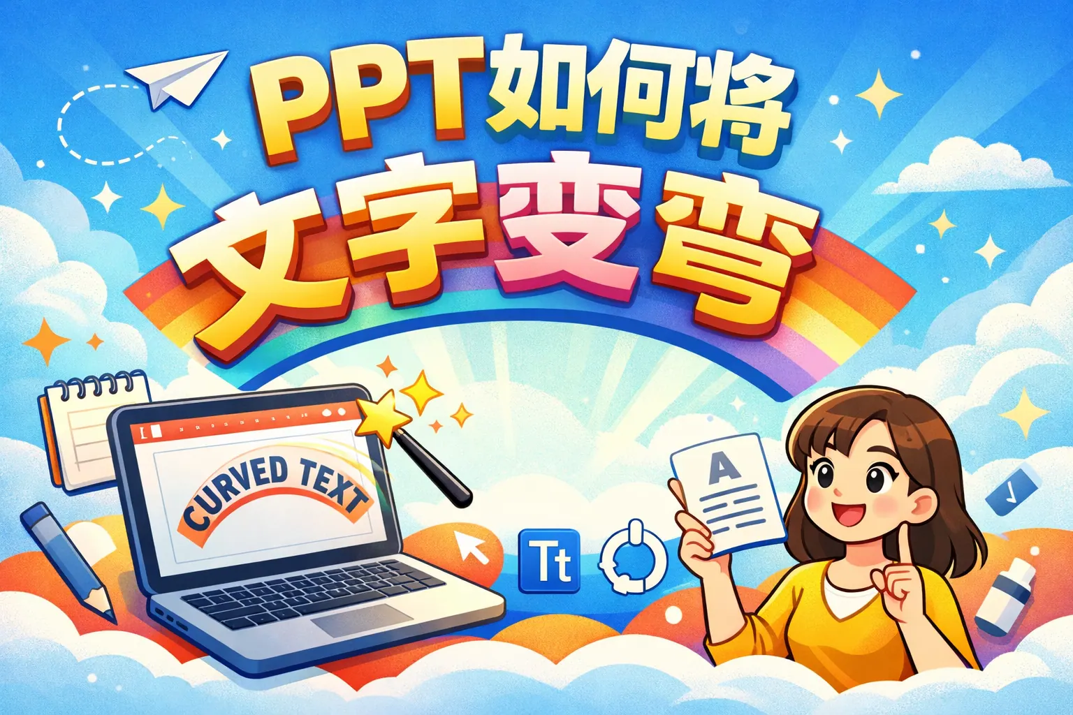 ppt如何将文字变弯