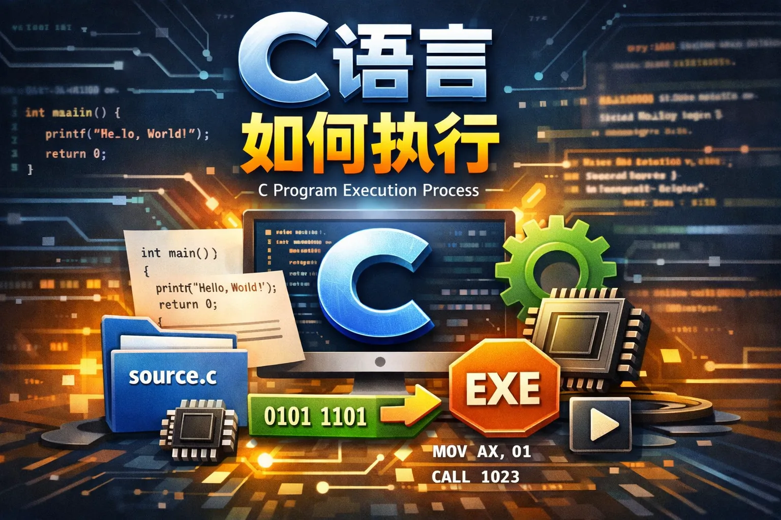 编号c语言如何执行