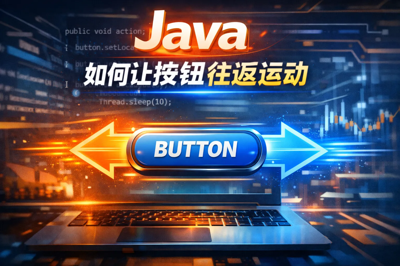 java如何让按钮往返运动