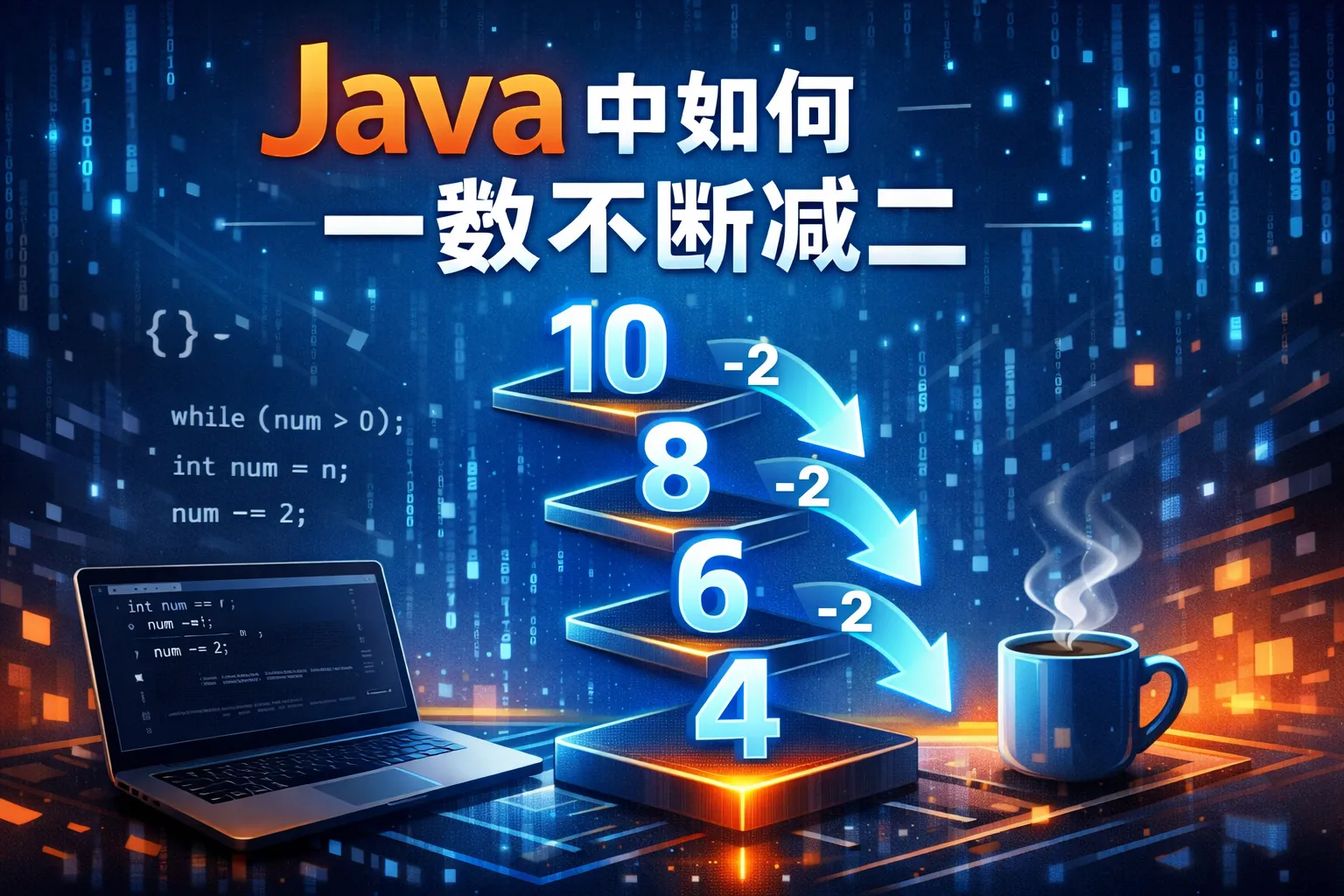java中如何一个数不断减二