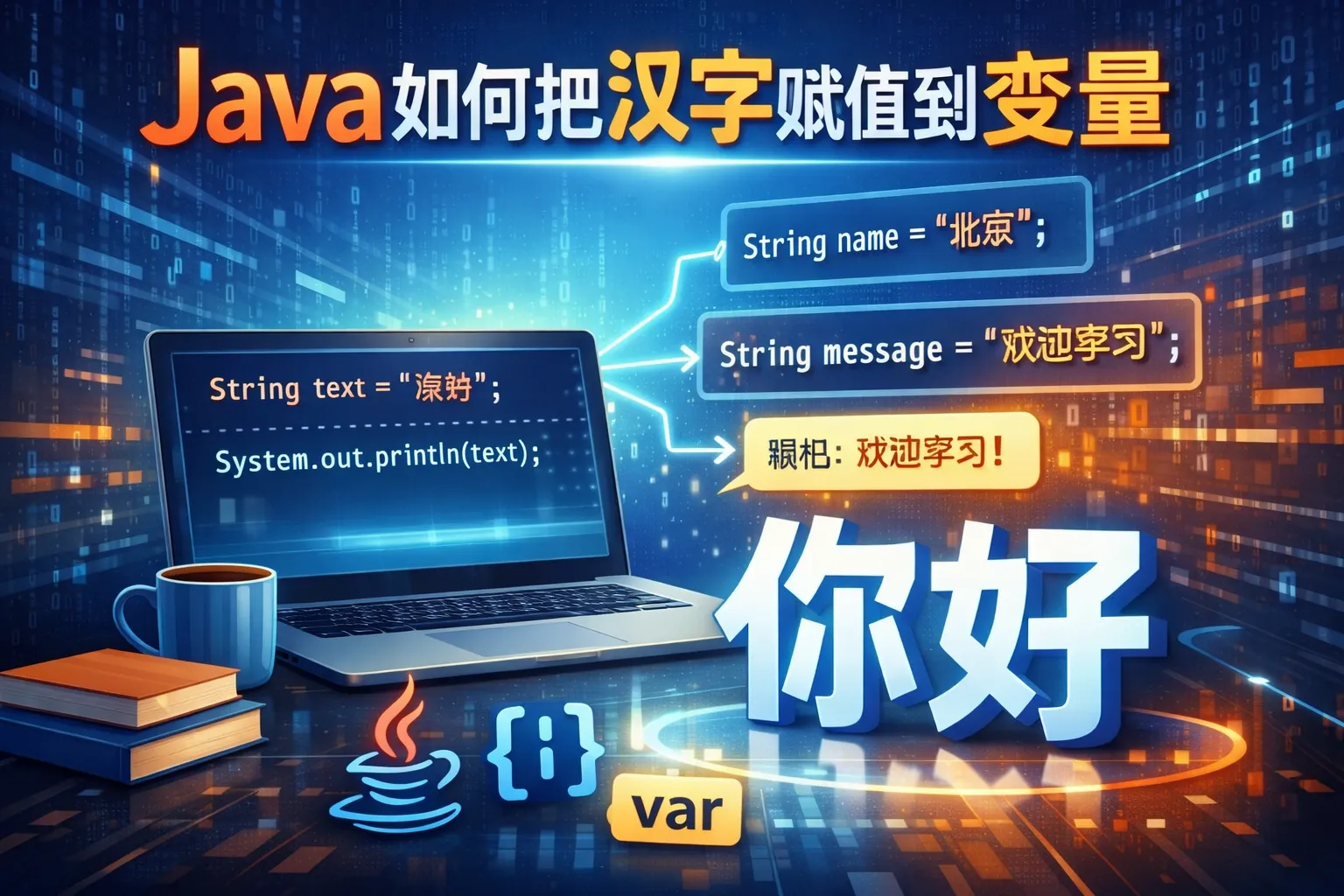 java如何把汉字赋值到变量